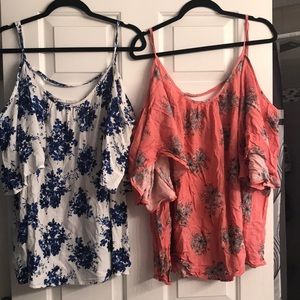 2 Torrid Size 3 Cold shoulder shirts